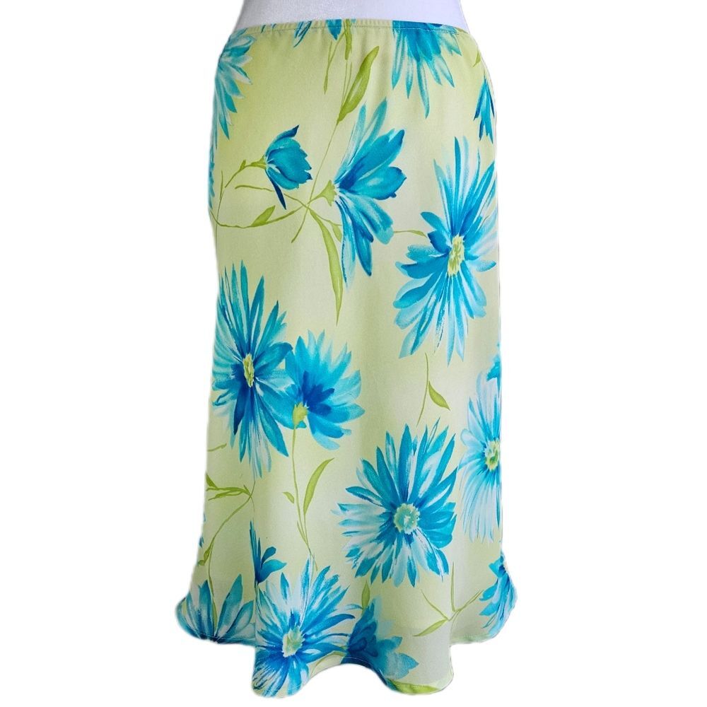 Worthington‎ Sheer Overlay Midi Floral Skirt Women's 8 Spring Fairycore Romantic